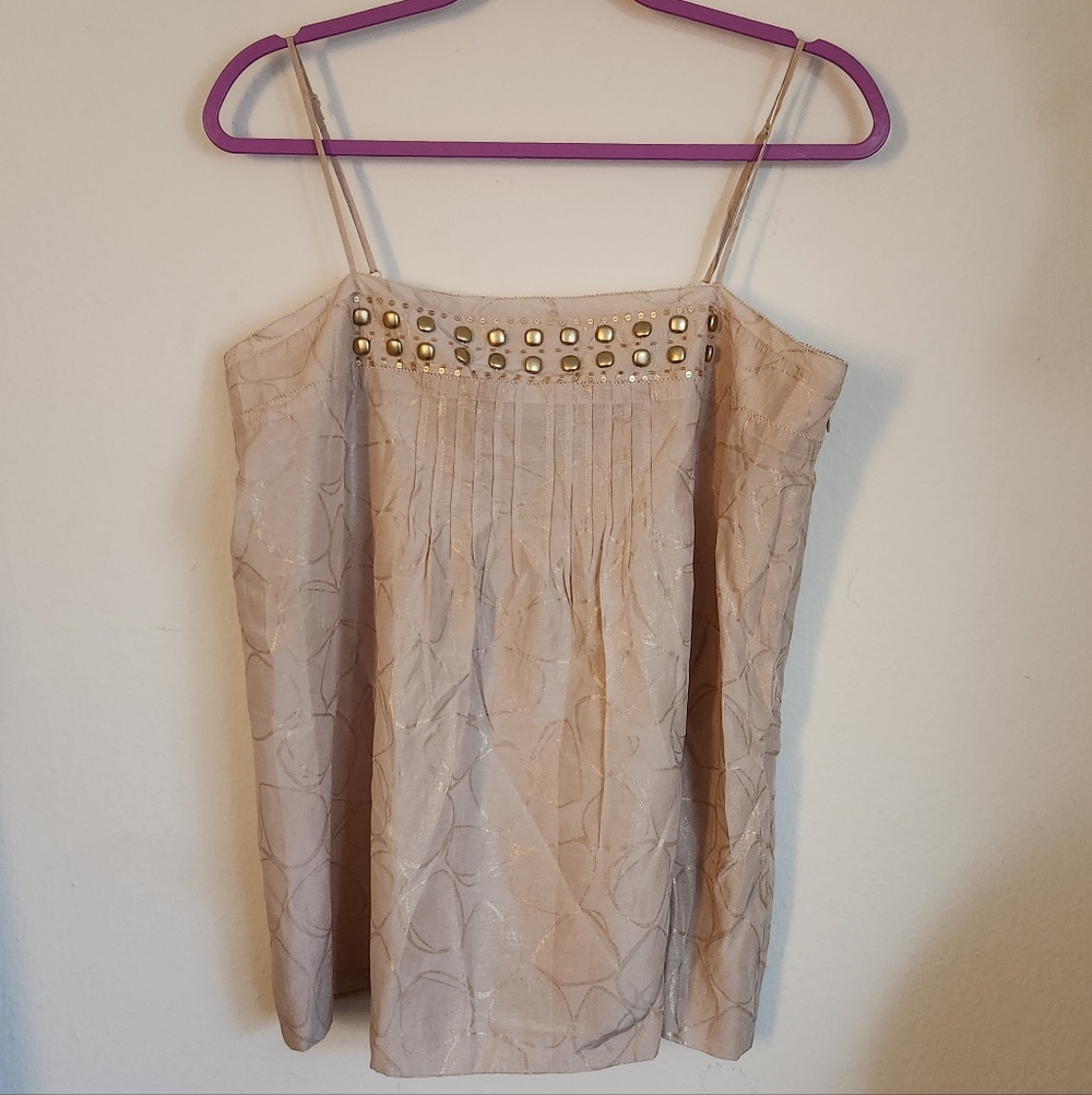 Josephine Chaus Beige Camisole with Gold Accents
